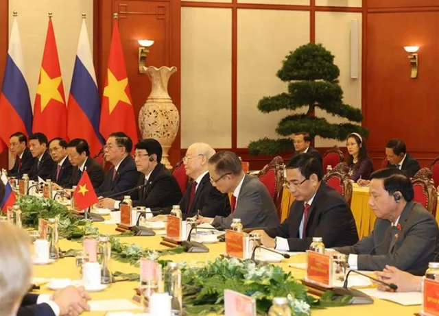 Tổng Bí thư Nguyễn Phú Trọng hội đàm với Tổng thống Nga Vladimir Putin - Ảnh 1.