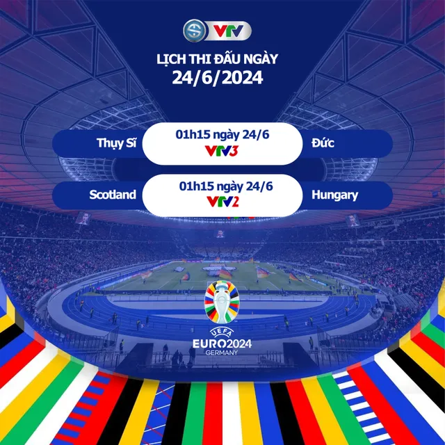 Lịch thi đấu và trực tiếp Euro 2024 hôm nay trên VTV: Thụy Sĩ vs Đức tranh ngôi đầu bảng A   - Ảnh 1.