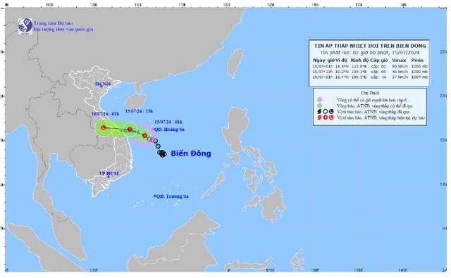 Áp thấp nhiệt đới đi vào vùng biển Trung Bộ - Ảnh 1.