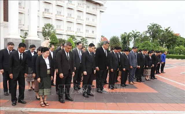 Lào trang trọng tổ chức lễ Quốc tang tưởng niệm Tổng Bí thư Nguyễn Phú Trọng - Ảnh 3.