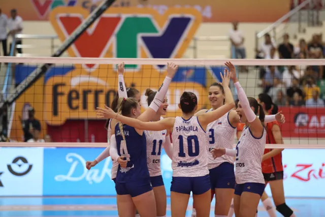 Korabelka (Nga) thể hiện sức mạnh, thắng thuyết phục Hà Nam (Trung Quốc) | VTV Ferroli Cup 2024 - Ảnh 4. Korabelka (Nga) thể hiện sức mạnh, thắng thuyết phục Hà Nam (Trung Quốc) | VTV Ferroli Cup 2024 - Ảnh 4.