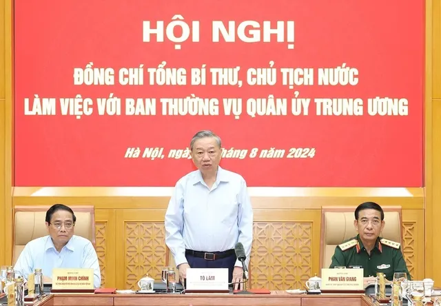 Tổng Bí thư, Chủ tịch nước Tô Lâm làm việc với Ban Thường vụ Quân ủy Trung ương - Ảnh 3.