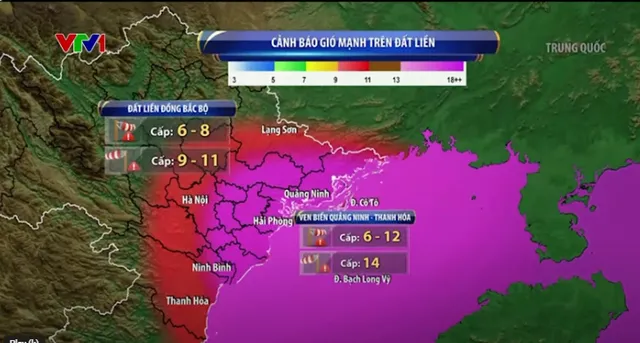 Bão số 3 đã vào Vịnh Bắc Bộ, cường độ cấp 14, giật cấp 17 - Ảnh 2.
