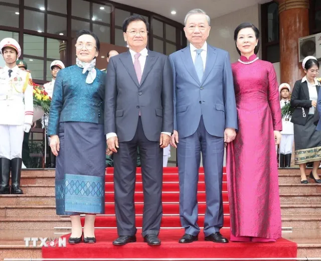 Tổng Bí thư, Chủ tịch nước Tô Lâm tiễn Tổng Bí thư, Chủ tịch nước Lào - Ảnh 2.