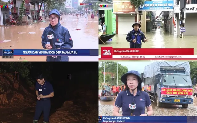 Tinh thần dấn thân, lăn xả của đội ngũ làm báo VTV trong bão lũ - Ảnh 5.