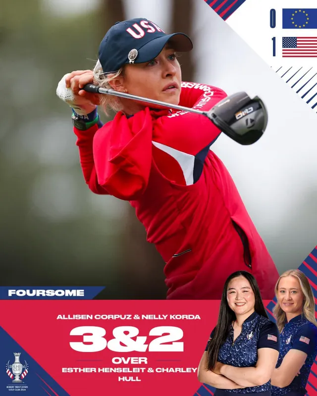 Solheim Cup 2024: Tuyển Mỹ dẫn trước 3-1 trong loạt đấu Foursomes mở màn - Ảnh 1.