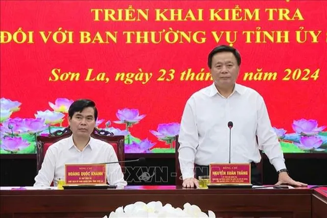 Đoàn kiểm tra của Bộ Chính trị làm việc với Ban Thường vụ Tỉnh ủy Sơn La - Ảnh 1.