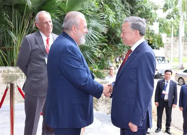 Vietnamese top leader meets with Cuban Prime Minister - Ảnh 1.