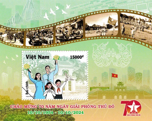 Phát hành bộ tem chào mừng 70 năm Ngày Giải phóng Thủ đô - Ảnh 2.