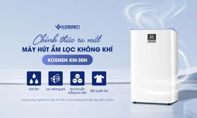 Kosmen trình làng máy hút ẩm 30N kèm lọc không khí - Ảnh 1.