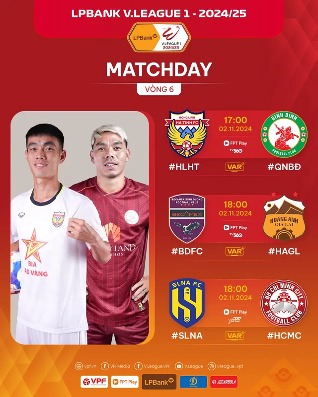 Lịch thi đấu V.League ngày 02/11: HAGL nối dài mạch bất bại? - Ảnh 1.