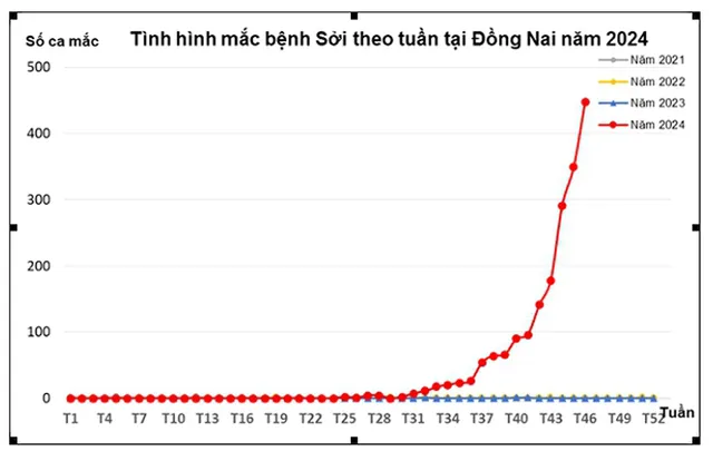 Đồng Nai: Ca mắc sởi vẫn tăng cao, sốt xuất huyết có chiều hướng giảm - Ảnh 1.