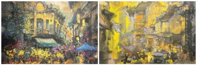 Hình ảnh Hà Nội đậm chất thơ trong triển lãm Mười Bốn Art Show 2024 - Ảnh 1.