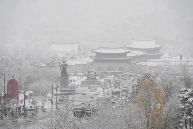 Bão tuyết tồi tệ nhất trong nửa thế kỷ tấn công Seoul (Hàn Quốc), hàng trăm chuyến bay bị hủy - Ảnh 2.