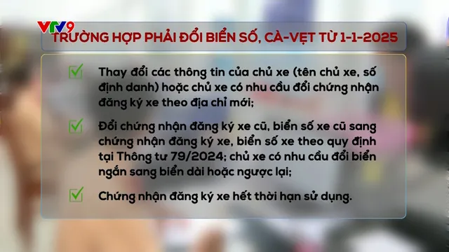 6 Trường hợp phải đổi biển số xe, cà-vẹt từ 01/01/2025