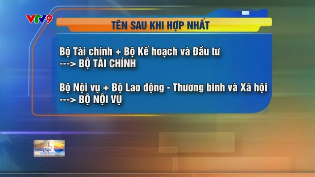 Tên các bộ sau khi hợp nhất