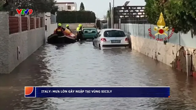 Italy: Mưa lớn gây ngập lụt nghiêm trọng tại Sicily