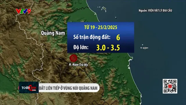 Quảng Nam liên tục xảy ra động đất