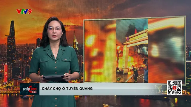 Cháy chợ ở Tuyên Quang
