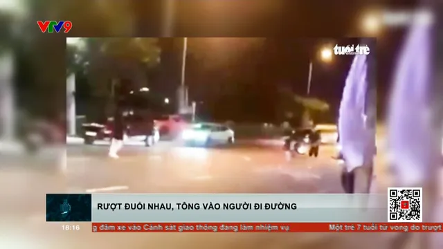 Rượt đuổi nhau, tông vào người đi đường