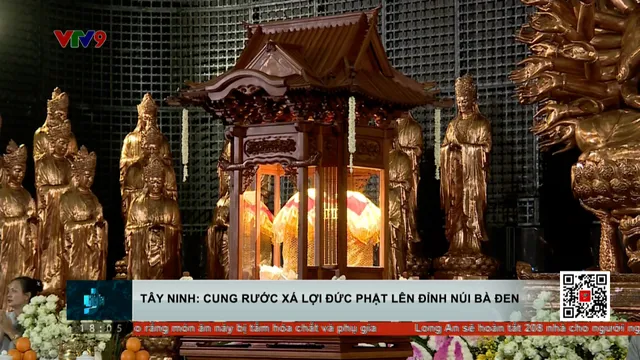 Tinh Ninh: Cung rước xá lợi Đức Phật lên đỉnh núi Núi Bà Đen