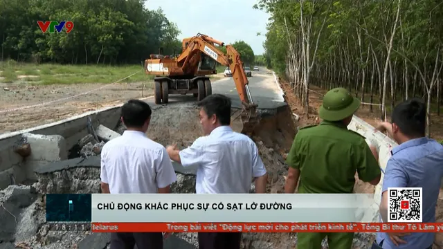 Khắc phục tuyến đường sạt lở tại Bình Dương
