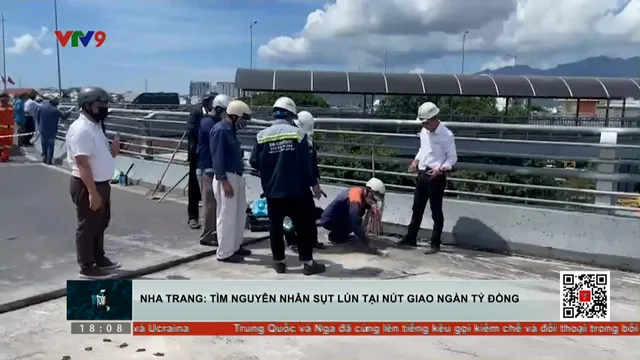 Kiểm tra vết sụt lún trên nút giao ngàn tỉ ở Nha Trang