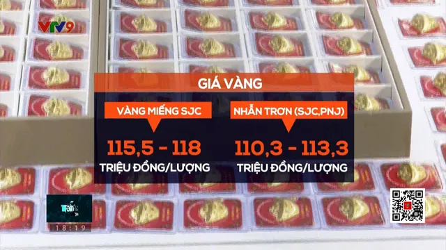 Giá vàng trong nước xuống thấp nhất một tháng