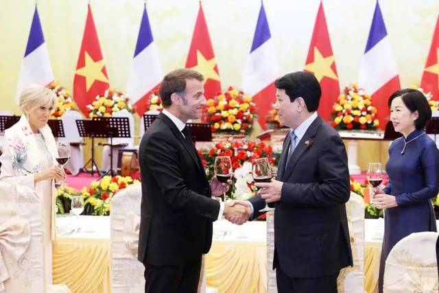 Vietnamese President hosts banquet for French counterpart - Ảnh 1.