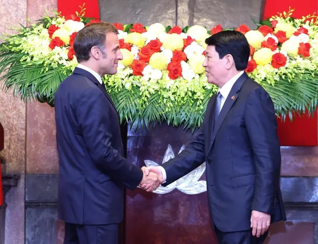 Vietnamese, French leaders hold joint press conference following talks - Ảnh 1.