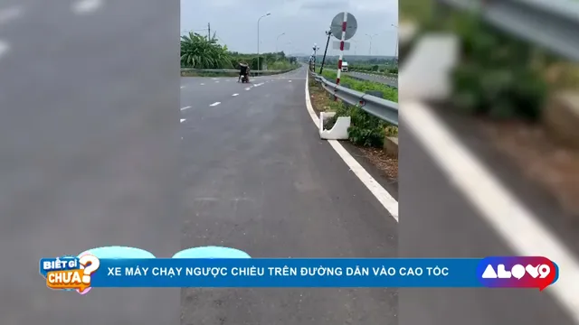 Alo V9: Xe máy chạy ngược chiều trên đường dẫn cao tốc