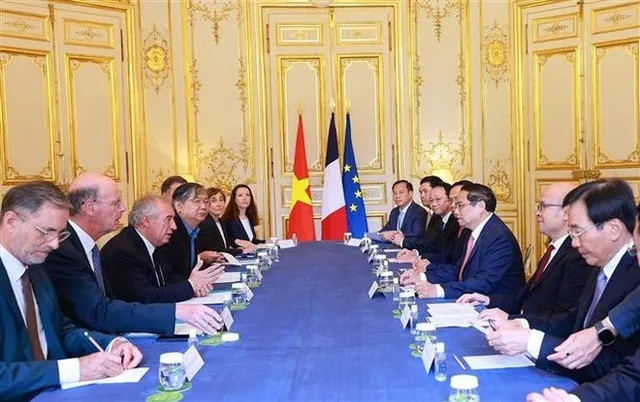 Vietnamese, French Prime Ministers hold talks in Paris - Ảnh 1.