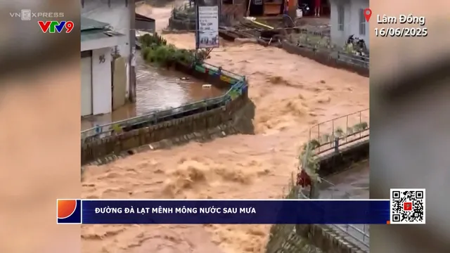 Đường Đà Lạt mênh mông nước sau mưa