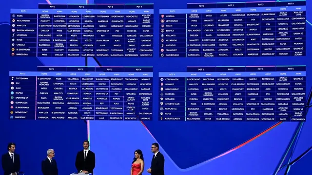 Nhiều cặp đấu hấp dẫn lộ diện sau lễ bốc thăm phân hạng UEFA Champions League- Ảnh 1. Nhiều cặp đấu hấp dẫn lộ diện sau lễ bốc thăm phân hạng UEFA Champions League- Ảnh 1.