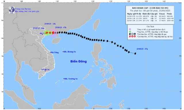 CẬP NHẬT: Bão số 9 giật cấp 10, cách Móng Cái (Quảng Ninh) khoảng 100km - Ảnh 1.
