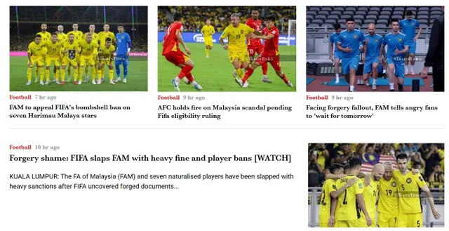Báo chí Malaysia sốc và xấu hổ trước án phạt của FIFA- Ảnh 1.