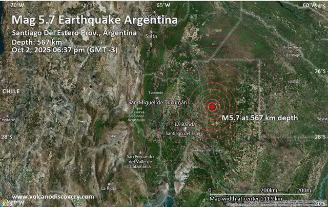 Động đất mạnh 5,7 độ với tâm chấn rất sâu tại Argentina - Ảnh 1. Động đất mạnh 5,7 độ với tâm chấn rất sâu tại Argentina - Ảnh 1.