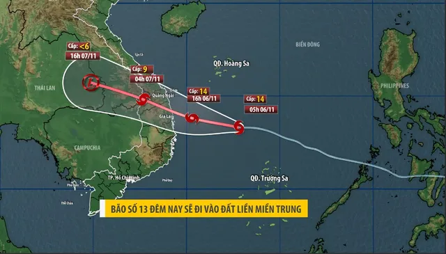 CẬP NHẬT: Bão số 13 giật cấp 17, dự kiến đổ bộ Quảng Ngãi đến Gia Lai - Ảnh 1.