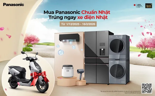 Ưu đãi Tết 2026 “Mua Panasonic chuẩn Nhật - trúng ngay xe điện Nhật”- Ảnh 1. Ưu đãi Tết 2026 “Mua Panasonic chuẩn Nhật - trúng ngay xe điện Nhật”- Ảnh 1.