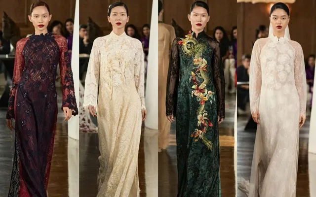 Chất liệu ren, xuyên thấu tôn vinh vẻ đẹp của áo dài truyền thống