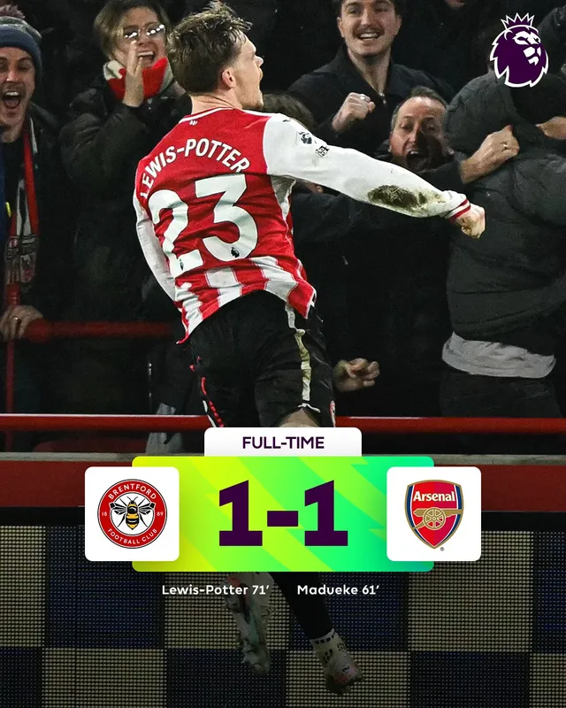 Hòa nhọc nhằn Brentford, Arsenal để Man City thu hẹp khoảng cách- Ảnh 1. Hòa nhọc nhằn Brentford, Arsenal để Man City thu hẹp khoảng cách- Ảnh 1.