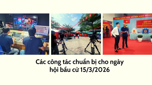 Hậu trường công tác chuẩn bị phục vụ chương trình bầu cử sáng nay của VTV9