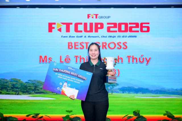 Nữ golfer Lê Thị Thanh Thúy vô địch F.I.T CUP 2026 với vòng đấu 73 gậy
- Ảnh 1.