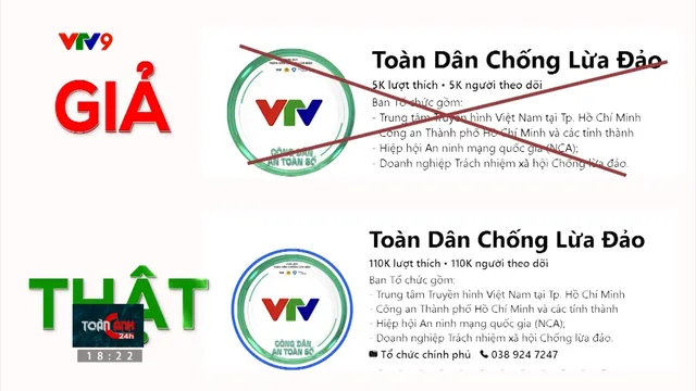 Cảnh báo trang Chống lừa đảo của VTV bị làm giả