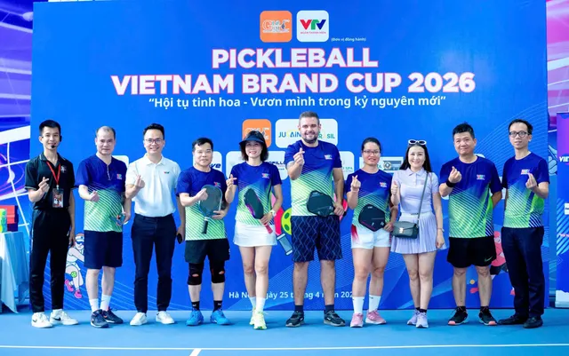 40 tay vợt tranh tài sôi nổi tại giải pickleball do Đoàn Thanh niên VTV phối hợp tổ chức- Ảnh 1.