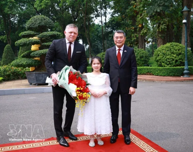 Vietnamese Prime Minister chairs official welcome ceremony for Slovak counterpart - Ảnh 1.