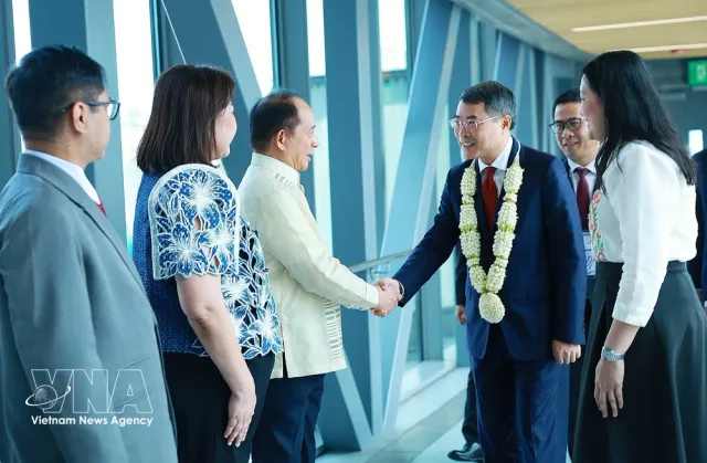 PM Le Minh Hung arrives in Philippines for 48th ASEAN Summit - Ảnh 1.