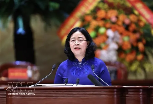 Bui Thi Minh Hoai re-elected President of Vietnam Fatherland Front Central Committee for 2026-2031 - Ảnh 1.