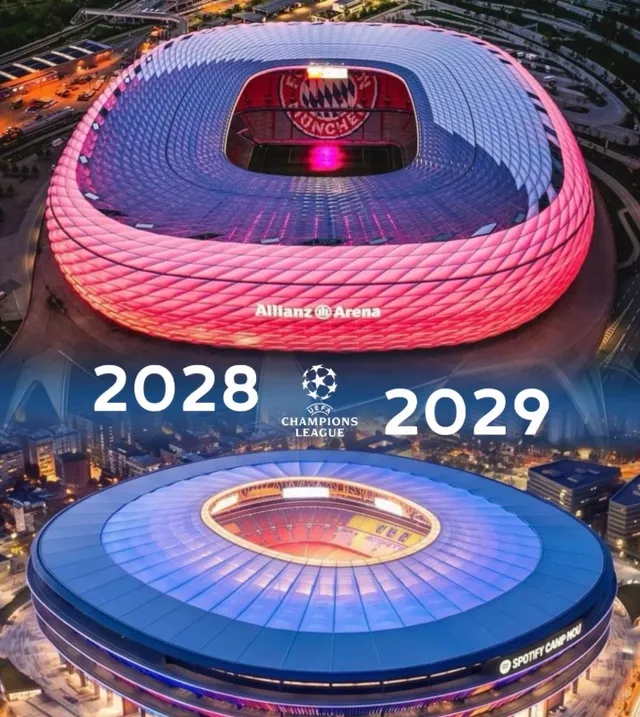 UEFA công bố sân đăng cai trận chung kết Champions League 2028 và 2029- Ảnh 1. UEFA công bố sân đăng cai trận chung kết Champions League 2028 và 2029- Ảnh 1.