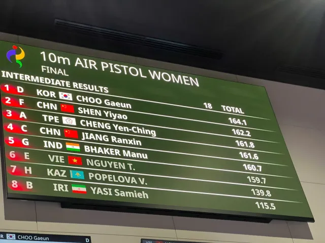 Thùy Trang xếp hạng 6 chung kết 10m súng ngắn hơi nữ ASIAD 20- Ảnh 1.